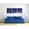 Work-Of-Art 3 Piece Cityline Wrapped Canvas Wall Art Print - Multi Color - 16 x 48 x 0.875 in. WO2826223